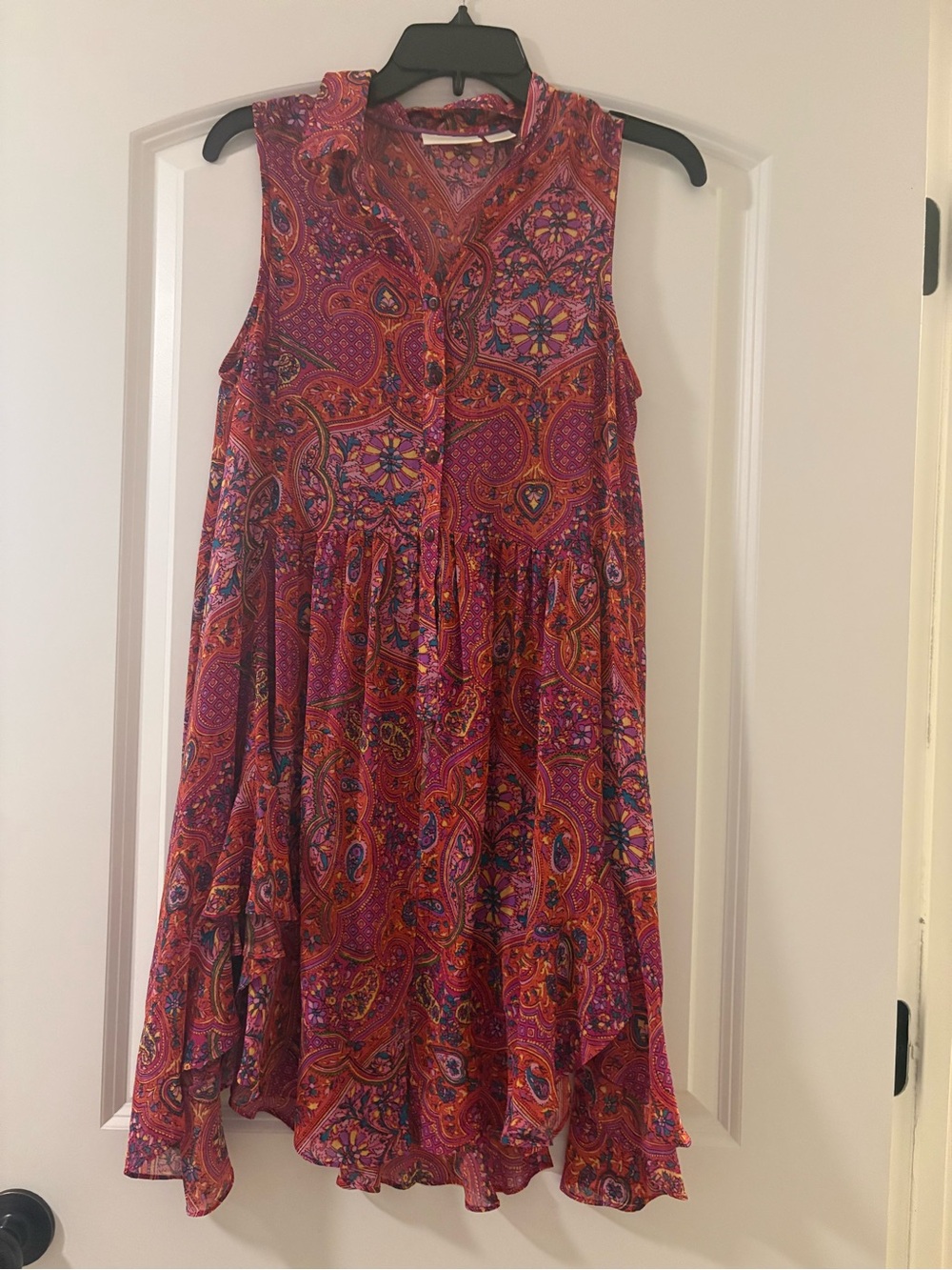Maeve Sleeveless Paisley Tunic Top - Pink Multi
